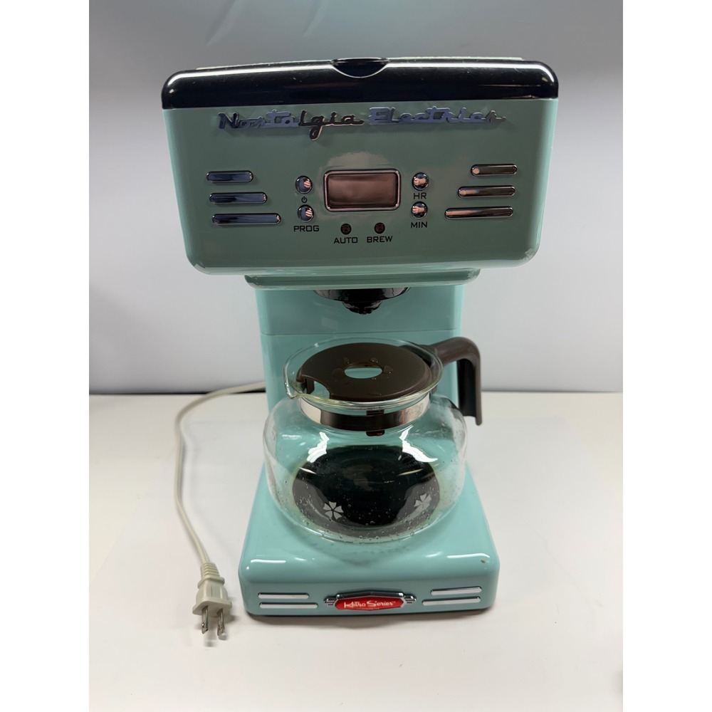 Nostalgia Electrics Retro Series 12-Cup Programmable Coffee Maker Aqua Blue